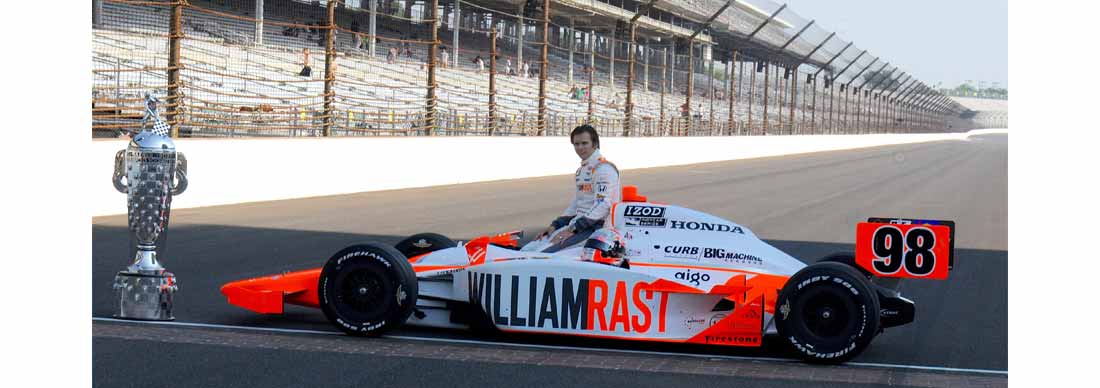 Dan Wheldon photo shoot with trophy