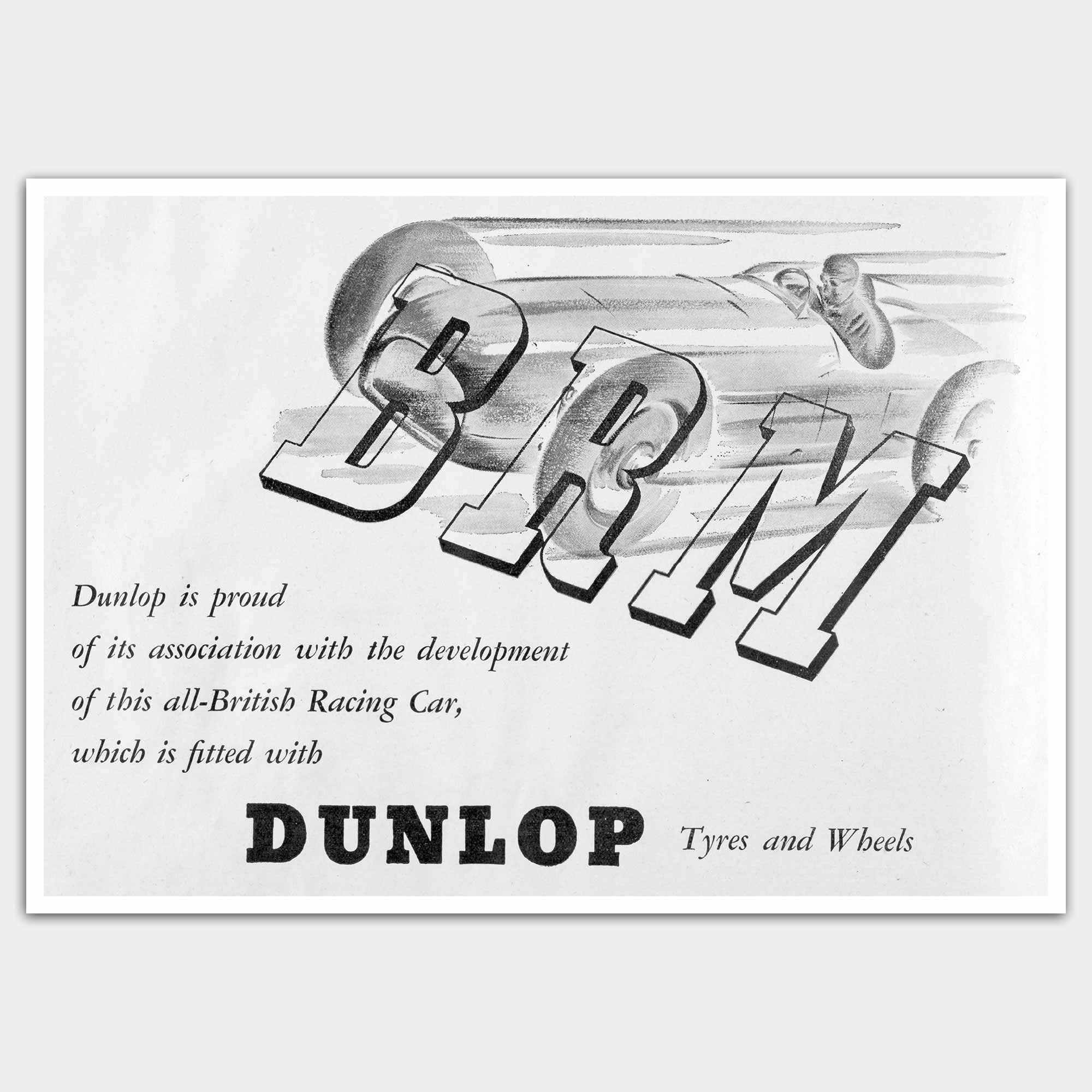 BRM British Racing Motors dunlop advert