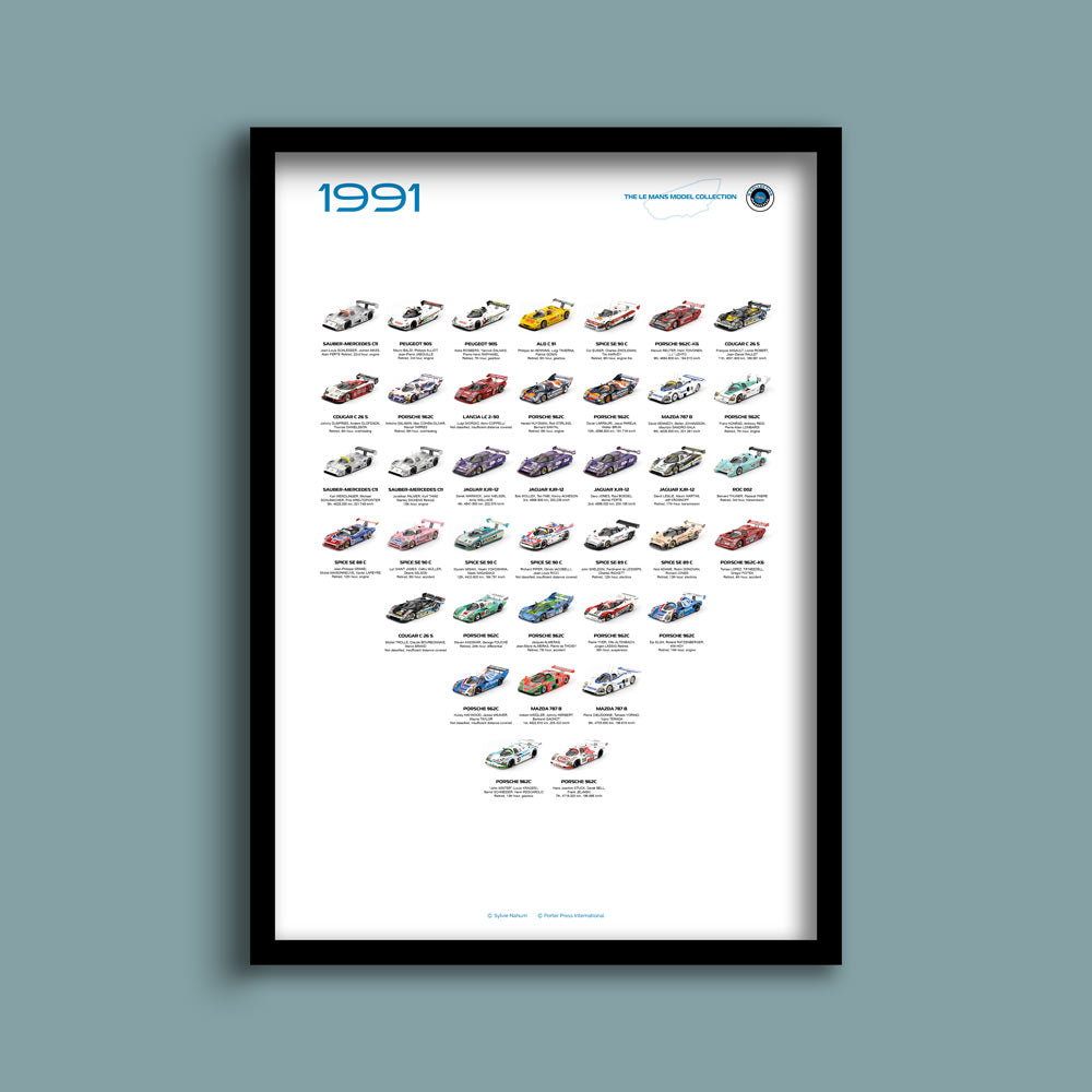 Le Mans race cars in 1991 print