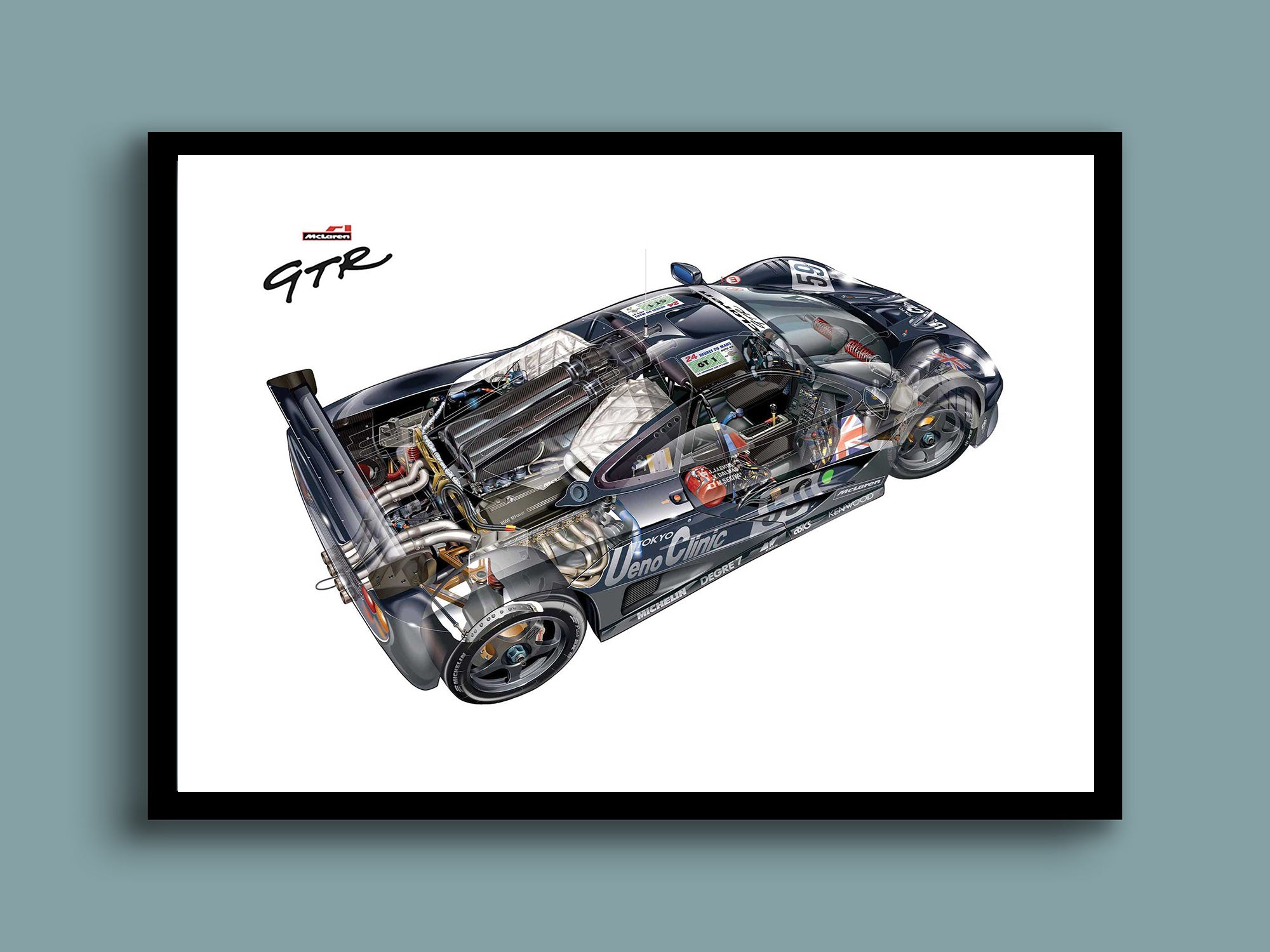 Cutaway McLaren F1 GTR print