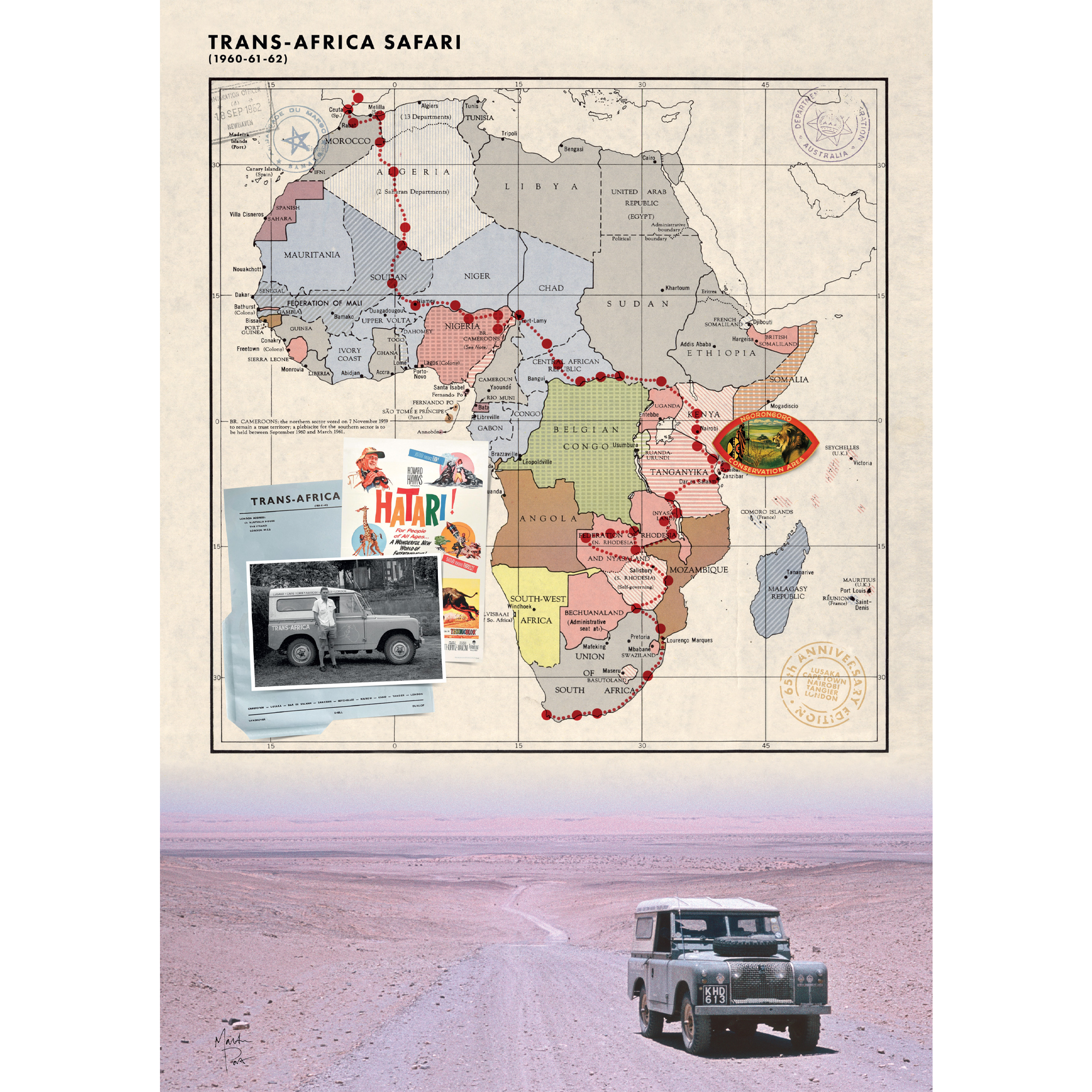 Trans Africa signed adventure map
