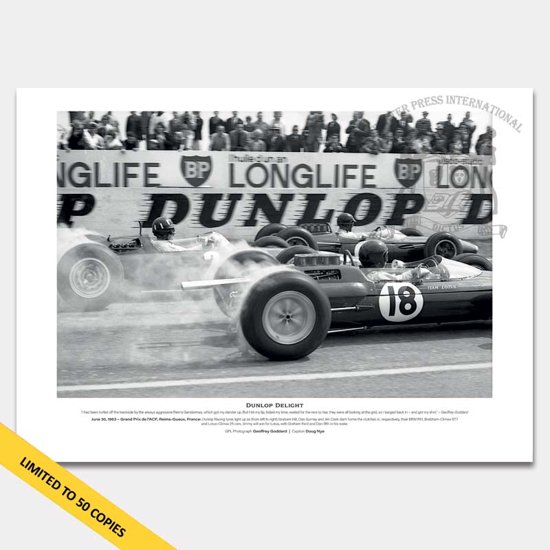 Clark set their Dunlop tyres alight