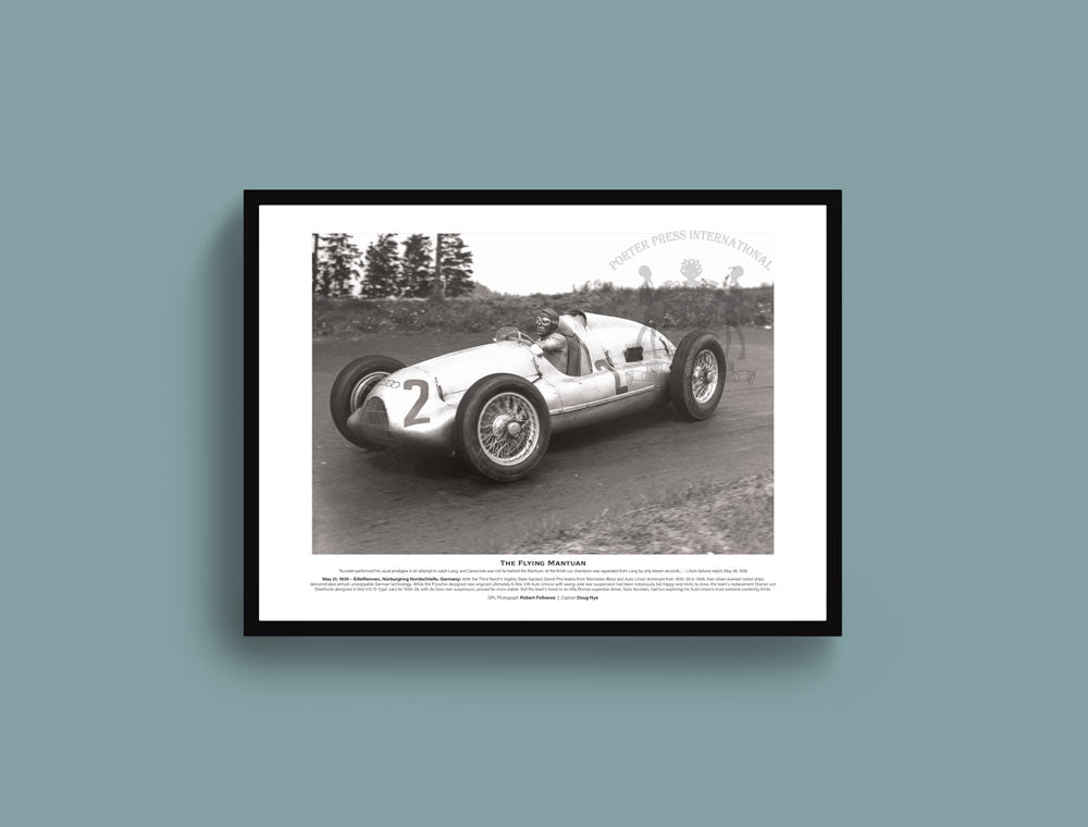 Print in black frame The Flying Mantuan