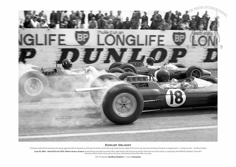 Hill, Gurney and Clark racing in 1963