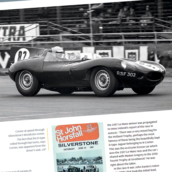 Jaguar D-type racing at Silverstone