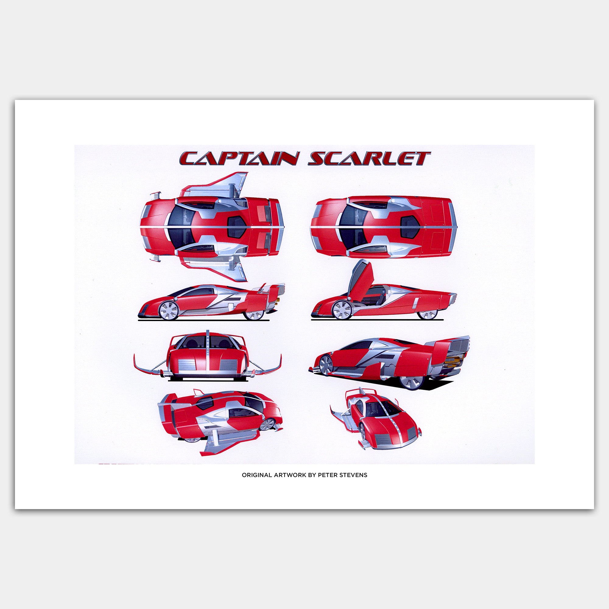 Captain Scarlet Vehicle Facets Print