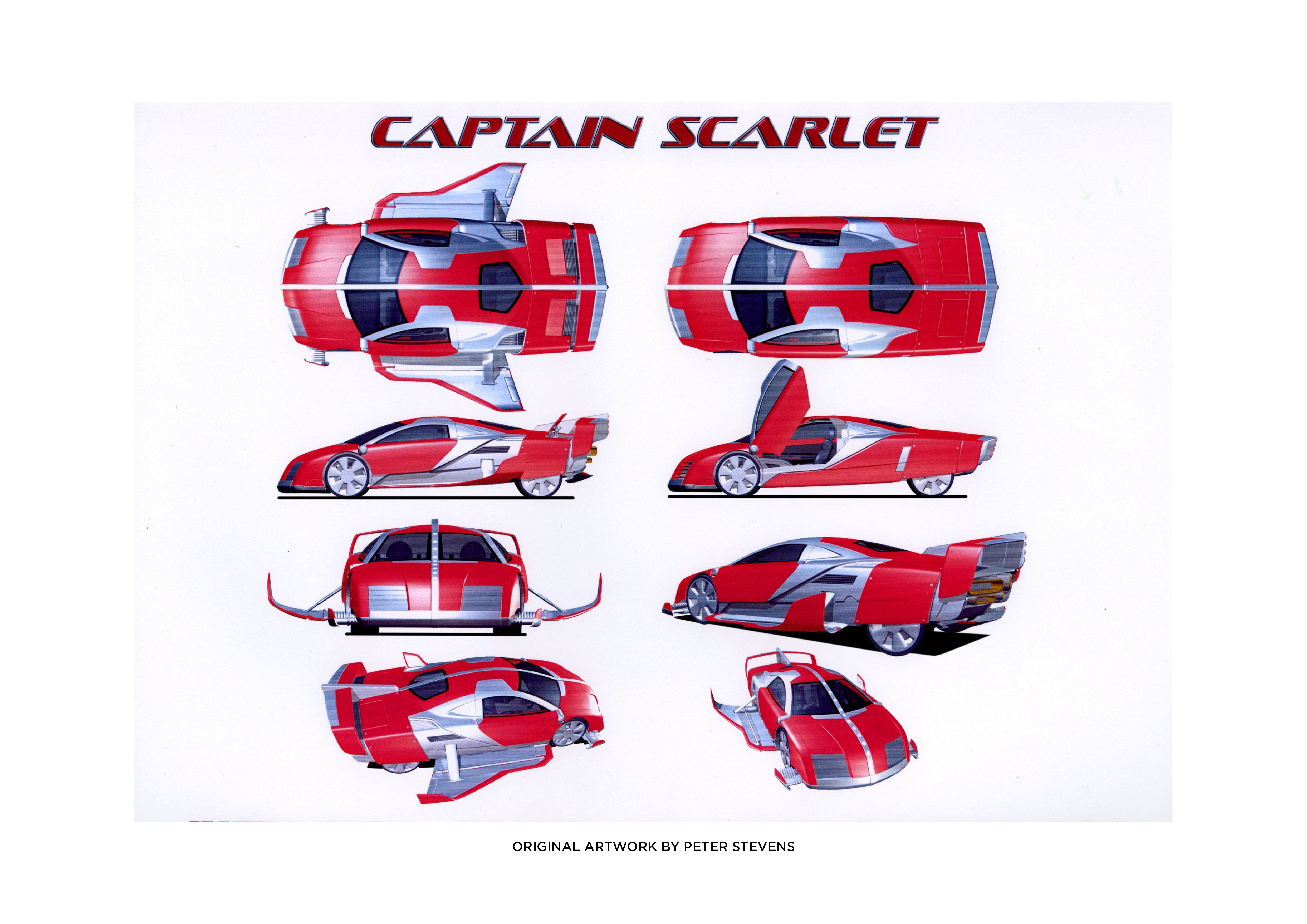 Captain Scarlet Vehicle Facets Print