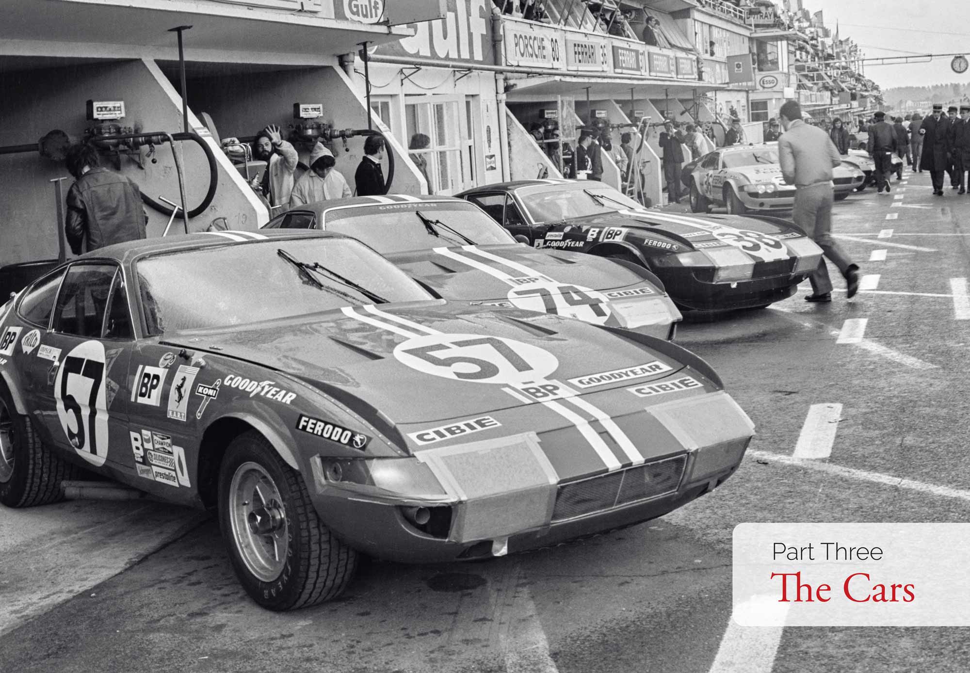 Ferrari Daytona in racing pits