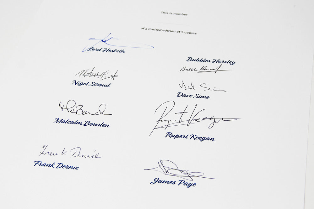Hesketh racing team signatures