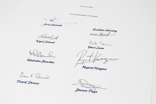 Hesketh racing team signatures