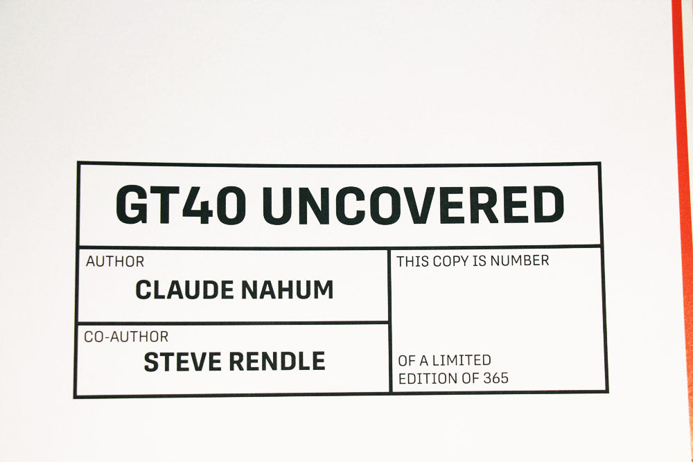 Limited Edition GT40 Uncovered book
