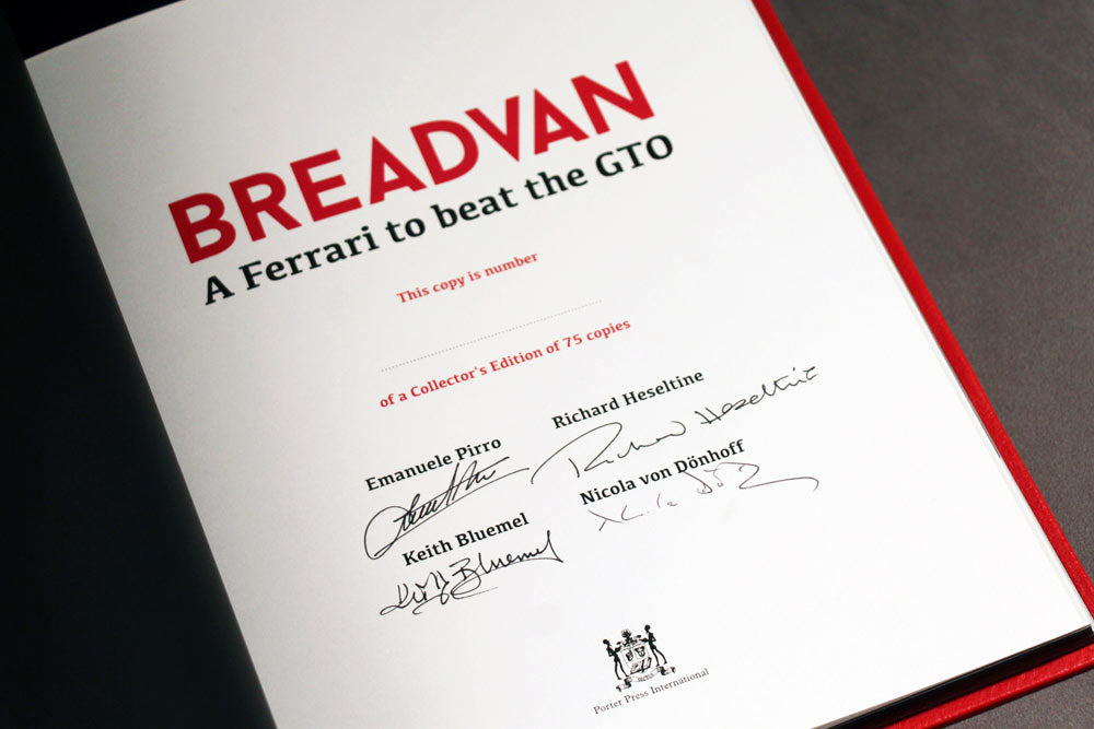Signed Ferrari Breadvan Collector's book