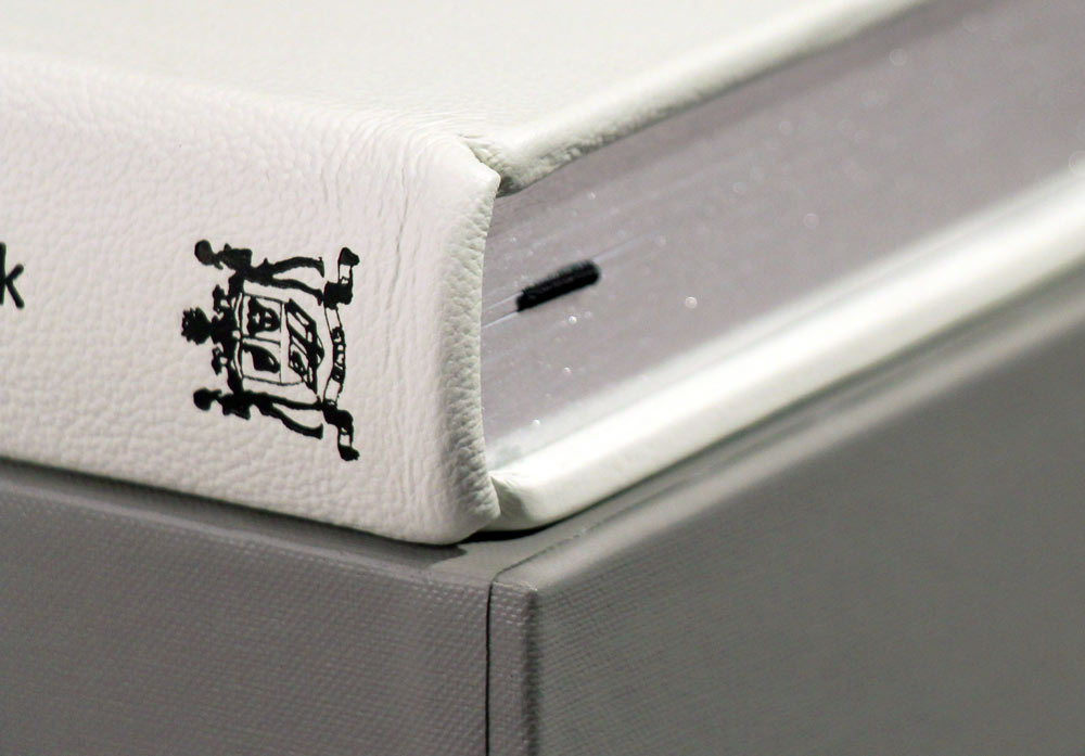TWR Porsche leatherbound book detail