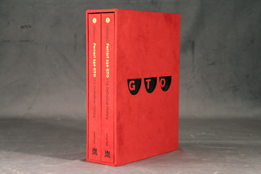 GTO slipcase and books in Alcantara
