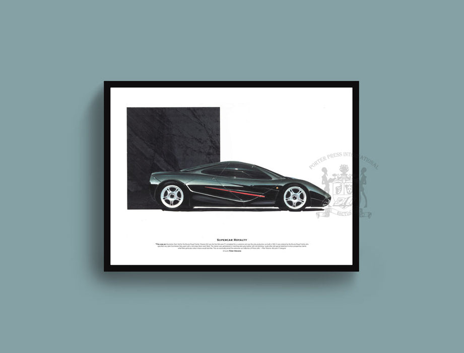 Supercar sketch in black frame